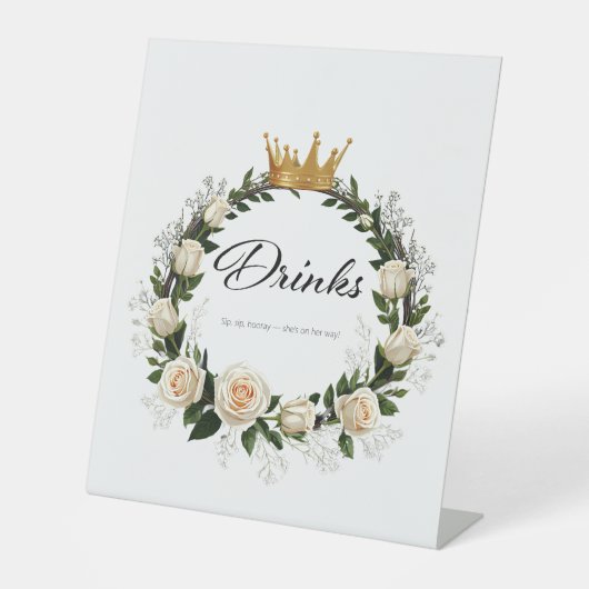 ホワイトローズ&ベビーズブレスドリンク 台座サイン (正面)