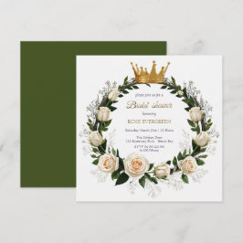 ホワイトローズ&ベビーズブレスブライダルシャワー 招待状