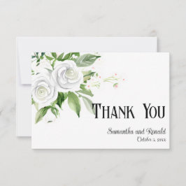 ホワイトローズ&ベビーズブレス結婚ズサンキューカード 招待状