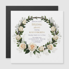 ホワイトローズ&ベビーズブレス マグネット招待状