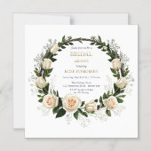 ホワイトローズ&ベビーズブレス マグネット招待状 (正面)