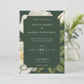 ホワイトローズ ボタニカルパターン 招待状 (スタンド正面)