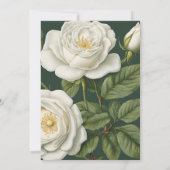 ホワイトローズ ボタニカルパターン 招待状 (裏面)