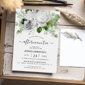 ホワイトローズ&ユーカリプトゥスグリーンリーアフタヌーンティー 招待状