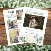 ホワイトローズ |ユーカリ4フォトコラージュ卒業 案内状