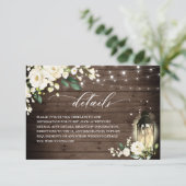 ホワイトローズ ラスティックウッド ランタン ウェディング 詳細 エンクロージャーカード (スタンド正面)