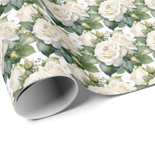 ホワイトローズ ラッピングペーパー (ロールコーナー)