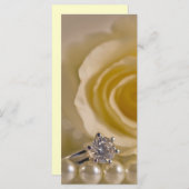 ホワイトローズ、リングや輪とパール結婚式 プログラム (正面/裏面)