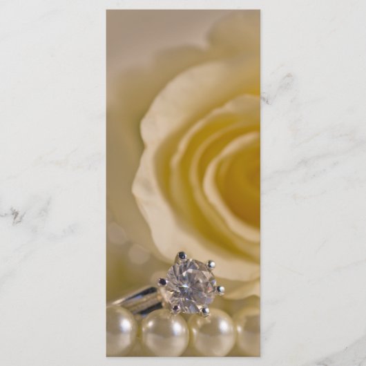 ホワイトローズ、リングや輪とパール結婚式 プログラム (正面)