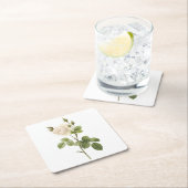 ホワイトローズ(ロザカンパニュラタアルバ)バイレッドヴェー スクエアペーパーコースター (インサイチュ)