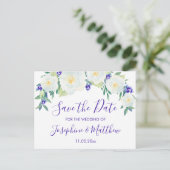 ホワイトローズ&ヴィオレット日付を保存 案内ポストカード (スタンド正面)