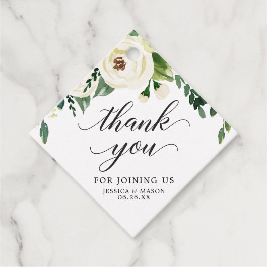 ホワイトローズ 感謝の気持ちのタグ フェイバータグ (正面)