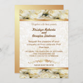 ホワイトローズ – 結婚式招待状 セーブザデート (正面/裏面)