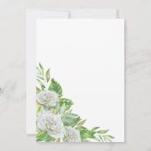 ホワイトローズ |緑のフローラの生活お祝い 招待状 (裏面)