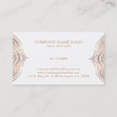 ホワイトローズ – 金ゴールドレースマンダラ 名刺 (裏面)