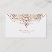 ホワイトローズ – 金ゴールドレースマンダラ 名刺 (正面)