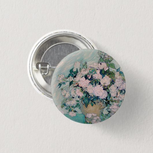 ホワイトローズ–1890 – ビンセント・ヴァン・ゴッホ 缶バッジ (正面&裏面)