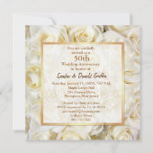 ホワイトローズ 50周年結婚記念日 招待状 (裏面)