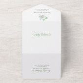ホワイトローズ | Greenery Bohoフローラ結婚ズ オールインワン招待状 (外側)