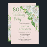 ホワイトローズ | Lanchs 80th Birthday Party 招待状<br><div class="desc">白いバラ祝やランを使った80回目の「バースデーパーティー」エレガントは、繊細なセージの緑のスクリプトとセリフの文字を持つこのカスケードフローラデザイン。複合デザイン別休日ハートデザイン（権利留保）。スクリプト文字はデザイナー以外では編集できない。ご質問があるもしか、デザインに関するサポートが必要な場合は、お問い合わせいただくか、info@holidayheartsdesigns.comまで直接メールでお問い合わせください。可能な限りサポートさせていただきます。生産、出荷および配送に関するお問い合わせは、Zazzleカスタマ連絡ー・サービスに直接。休日のハートのデザインは、Zazzleで13年以上の経験を持つプロフェッショナルデザインスタジオで、多くの満足したカスタマーレビューを持っているので、あなたが私たちと購入するとき、すべての詳細に最大限の注意を払って私たちの顧客が期待するプロフェッショナル品質を作成している。</div>
