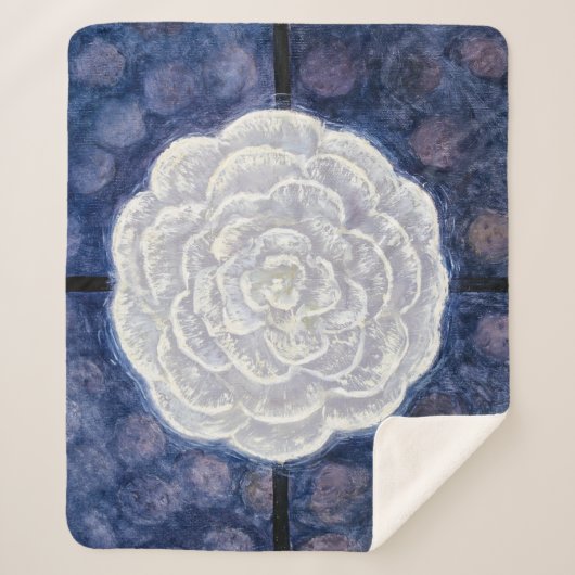 ホワイトローズ、No.35 | Anna Cassel | シェルパブランケット (正面)