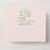 ホワイトローズ | Orchids Bohoフローラ結婚's オールインワン招待状 (裏面)