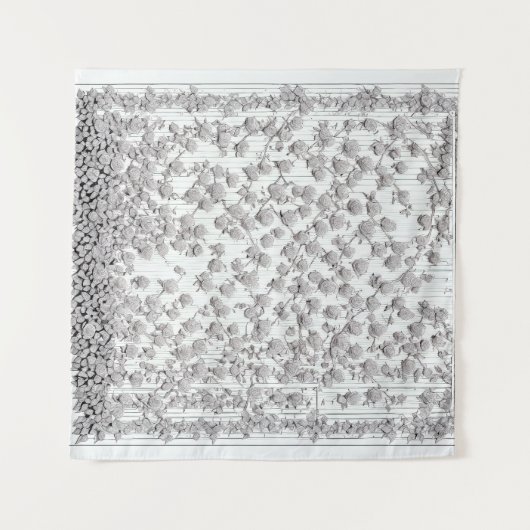 ホワイトローズB タペストリー (正面(横))