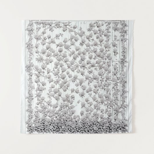 ホワイトローズB タペストリー (正面)