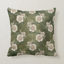 ホワイトローゼオングリーン クッション