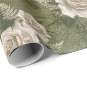 ホワイトローゼオングリーン ラッピングペーパー (ロールコーナー)