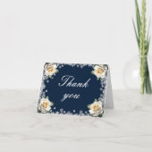 ホワイトローゼススノーフレーククリスマス結婚ズ サンキューカード (正面)