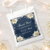 ホワイトローゼススノーフレーククリスマス結婚ズ フェイバーバッグ (クリップ留めされた状態)