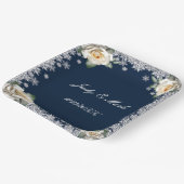 ホワイトローゼススノーフレーククリスマス結婚ズ ペーパープレート (傾斜あり)