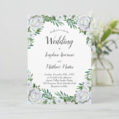ホワイトローゼスフローラグリーンリー結婚式招待状 招待状 (スタンド正面)