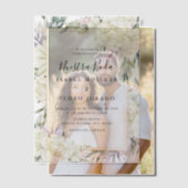 ホワイトローゼスフローラヌエストラボダスペインの結婚ズ ベラム紙招待状 (オフセット (カップル))