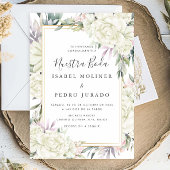 ホワイトローゼスフローラヌエストラボダスペインの結婚ズ 招待状