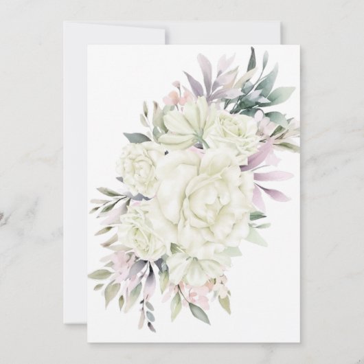 ホワイトローゼスフローラヌエストラボダスペインの結婚ズ 招待状 (裏面)