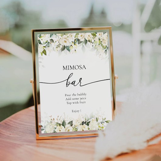 ホワイトローゼスブライダルシャワーミモザバーサイン 台座サイン