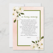 ホワイトローゼス写真葬儀記念祈りの言葉カード サンキューカード (裏面)