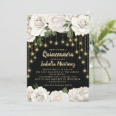 ホワイトローゼス金ゴールドストリングライトスターキンセアニラ 招待状 (スタンド正面)