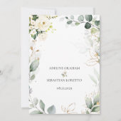 ホワイトローゼズグリーナリーリーフ結婚式招待状 招待状 (裏面)