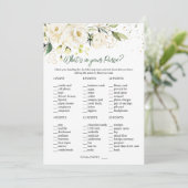 ホワイトローゼズグリーンリーブライダルあなたの財布の中に何がある 招待状 (スタンド正面)