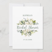 ホワイトローゼズグリーンリーブライダルあなたの財布の中に何がある 招待状 (裏面)