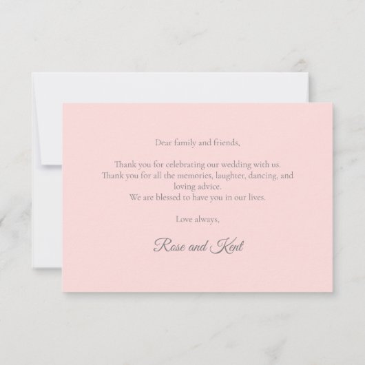 ホワイトローゼズコーナーブーケ | ピンク サンキューカード (裏面)