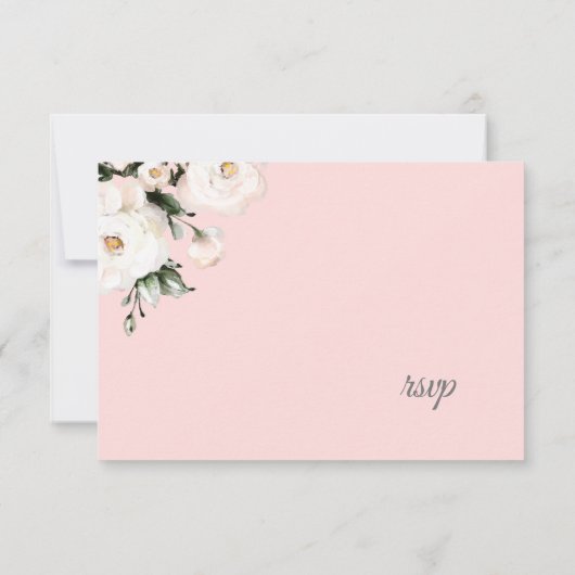 ホワイトローゼズコーナーブーケ | ピンク 出欠カード (裏面)