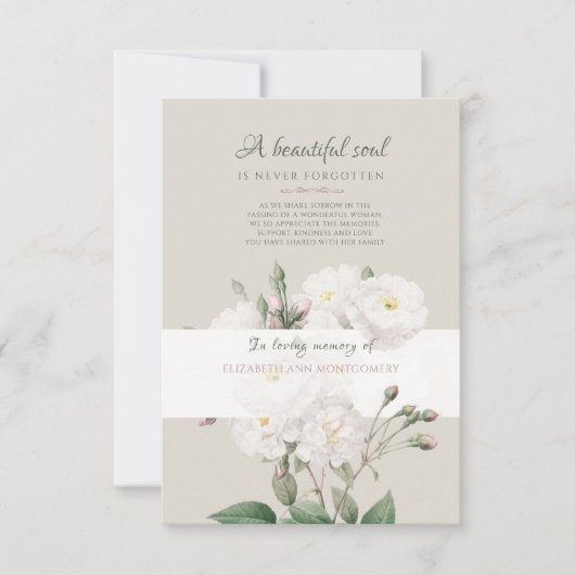 ホワイトローゼズ肉親会サンキューカード 招待状 (正面)