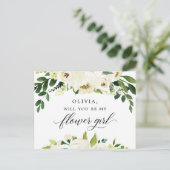 ホワイトローゼフラワーガールプロポーズカード ポストカード (スタンド正面)