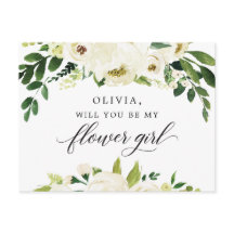 ホワイトローゼフラワーガールプロポーズカード