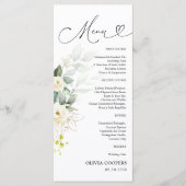 ホワイトローゼベビーシャワーメニュー メニュー (正面)