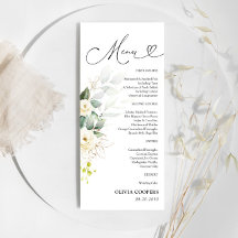 ホワイトローゼベビーシャワーメニュー